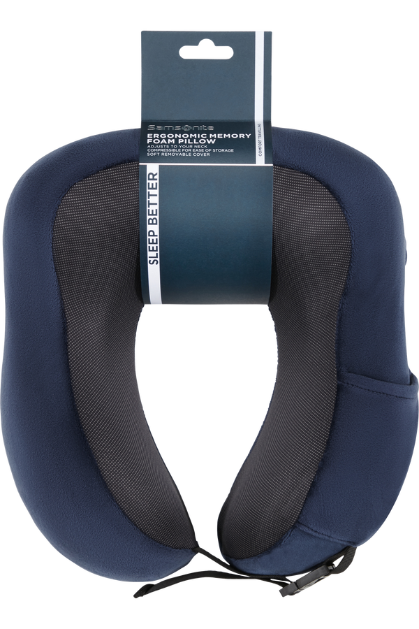 Samsonite Ta Revolution Ergonomic Memory Foam Pillow  Midnight Blue