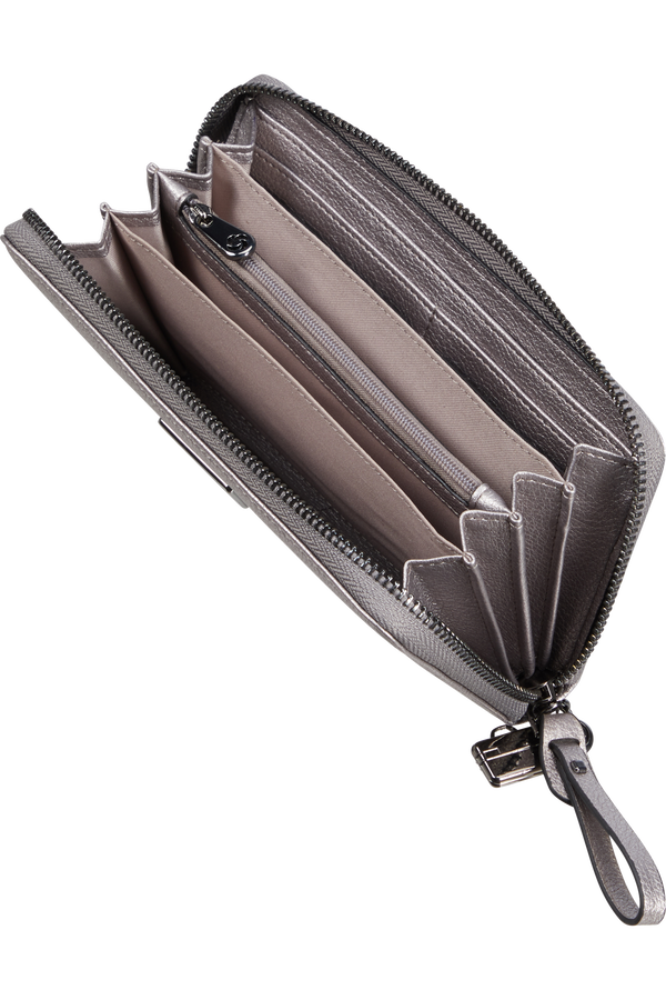 Samsonite Karissa 2.0 Slg 419 - L ZIP AROUND PU L  Argent