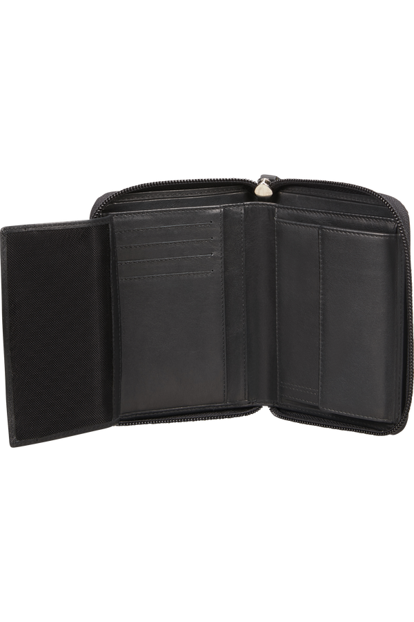 Samsonite Attack 2 Slg 323 - W ZIP AR+8CC+HFL+C  Zwart
